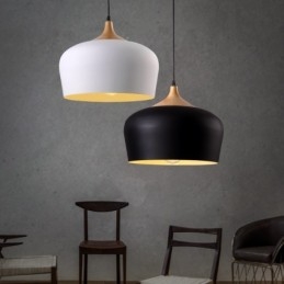 Lámpara colgante contemporánea moderna de 1 luz con pantalla blanca, roja y azul