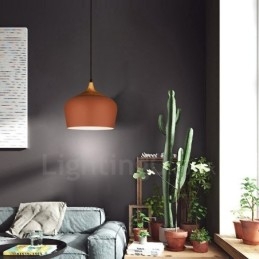 Lámpara colgante contemporánea moderna de 1 luz con pantalla blanca, roja y azul