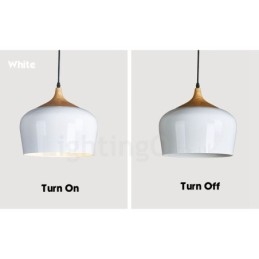 Lámpara colgante contemporánea moderna de 1 luz con pantalla blanca, roja y azul
