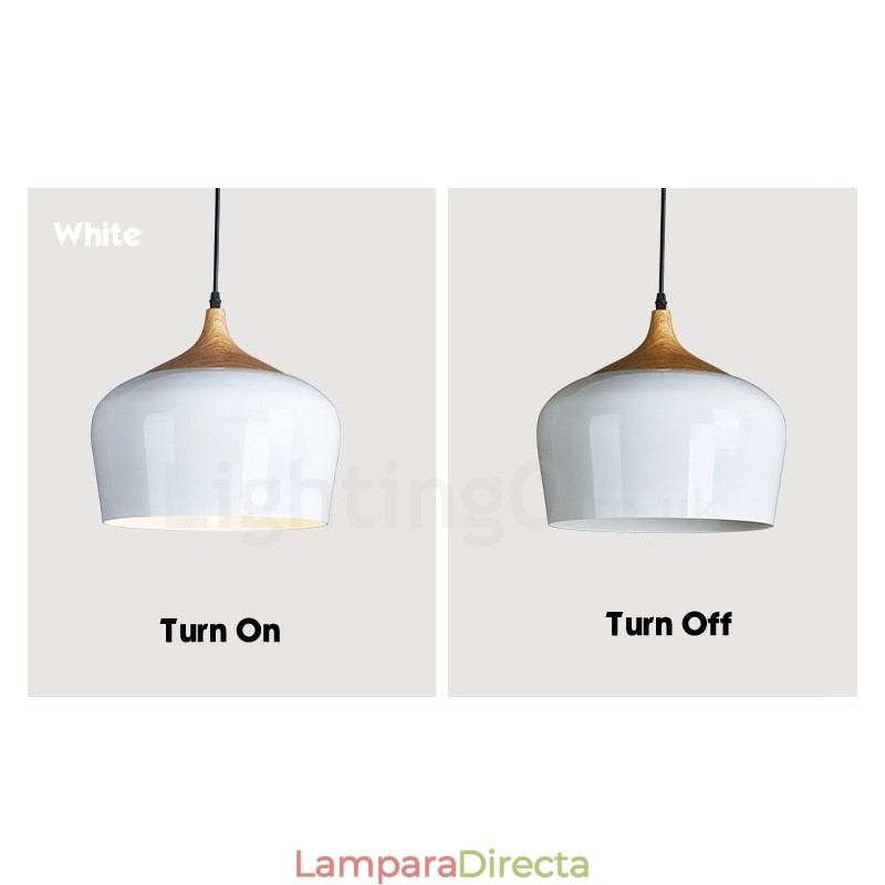 Lámpara colgante contemporánea moderna de 1 luz con pantalla blanca, roja y azul