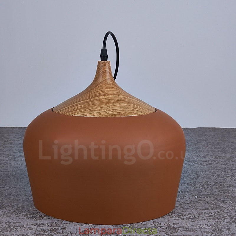 Lámpara colgante contemporánea moderna de 1 luz con pantalla blanca, roja y azul