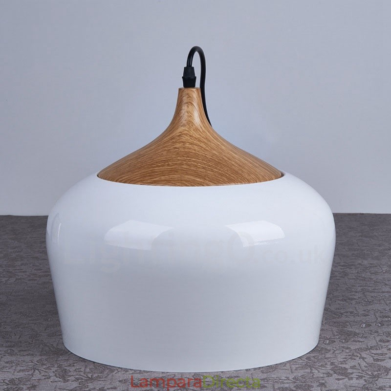 Lámpara colgante contemporánea moderna de 1 luz con pantalla blanca, roja y azul