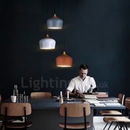 Lámpara colgante contemporánea moderna de 1 luz con pantalla blanca, roja y azul
