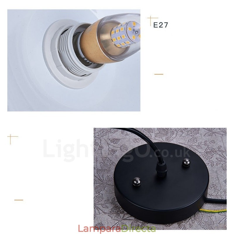 Lámpara colgante contemporánea moderna de 1 luz con pantalla blanca, roja y azul