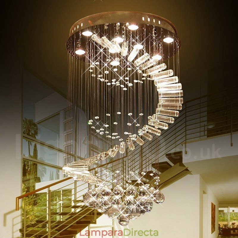 Lámpara colgante de techo de cristal K9 moderna de 9 luces para interiores.