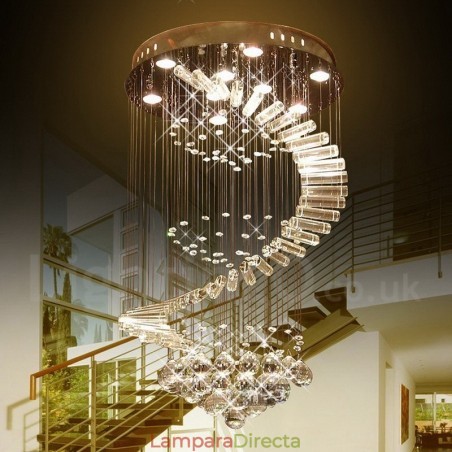 Lámpara colgante de techo de cristal K9 moderna de 9 luces para interiores. Lámpara colgante de techo de cristal K9 moderna de 9 luces para interiores.