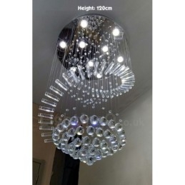 Lámpara colgante de techo de cristal K9 moderna de 9 luces para interiores.