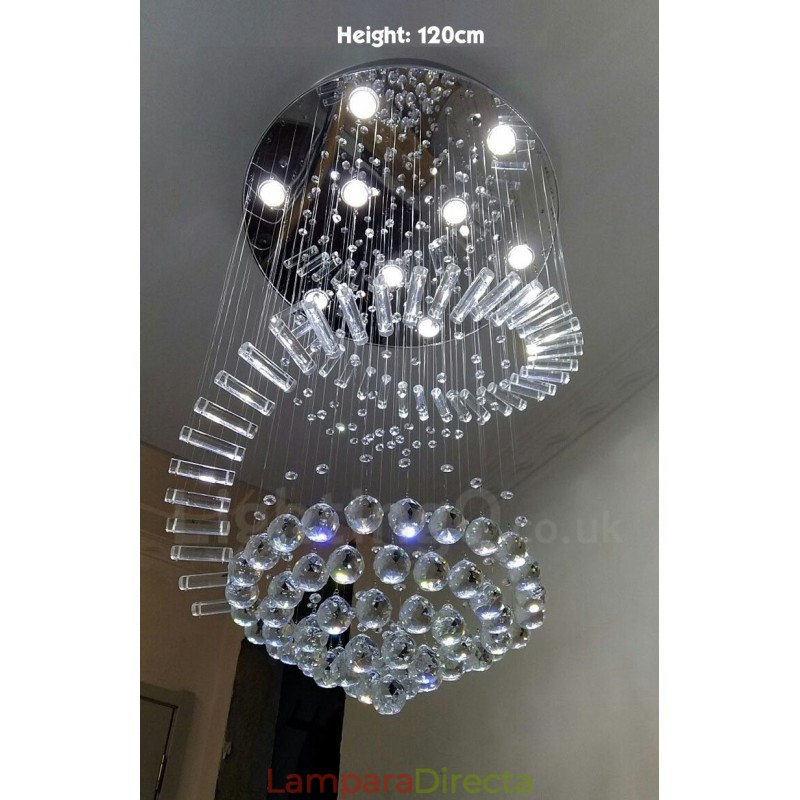 Lámpara colgante de techo de cristal K9 moderna de 9 luces para interiores.