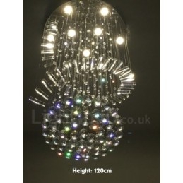 Lámpara colgante de techo de cristal K9 moderna de 9 luces para interiores.