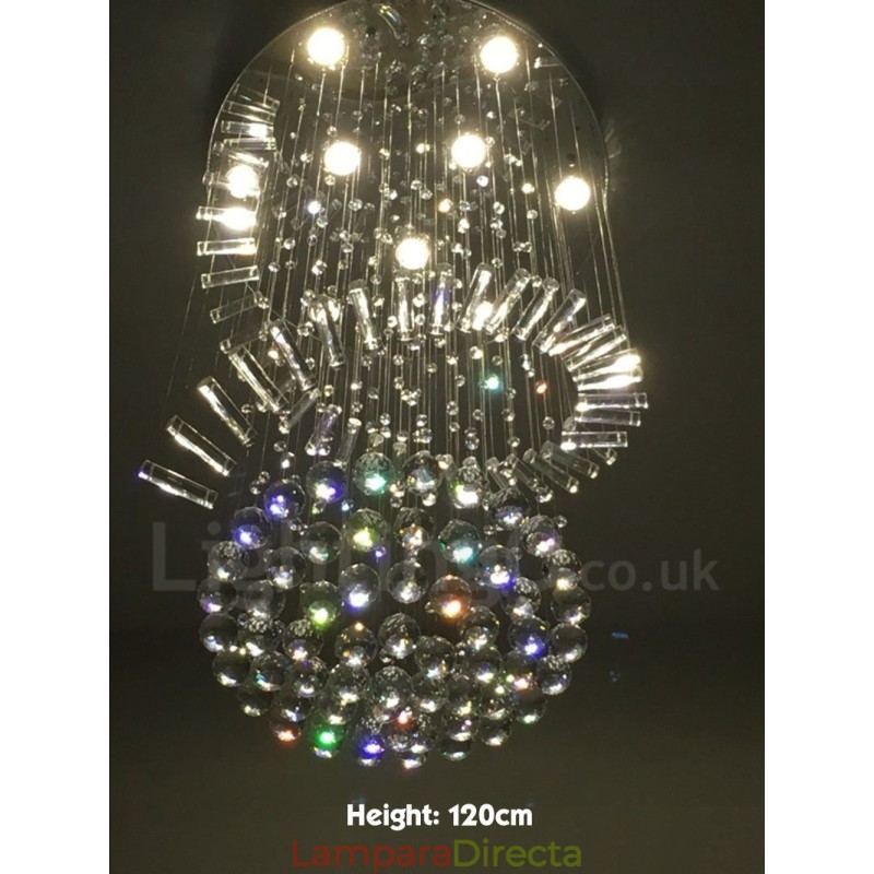 Lámpara colgante de techo de cristal K9 moderna de 9 luces para interiores.