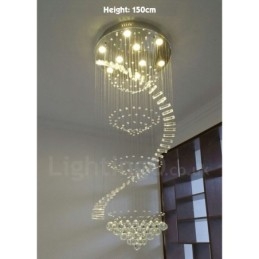 Lámpara colgante de techo de cristal K9 moderna de 9 luces para interiores.