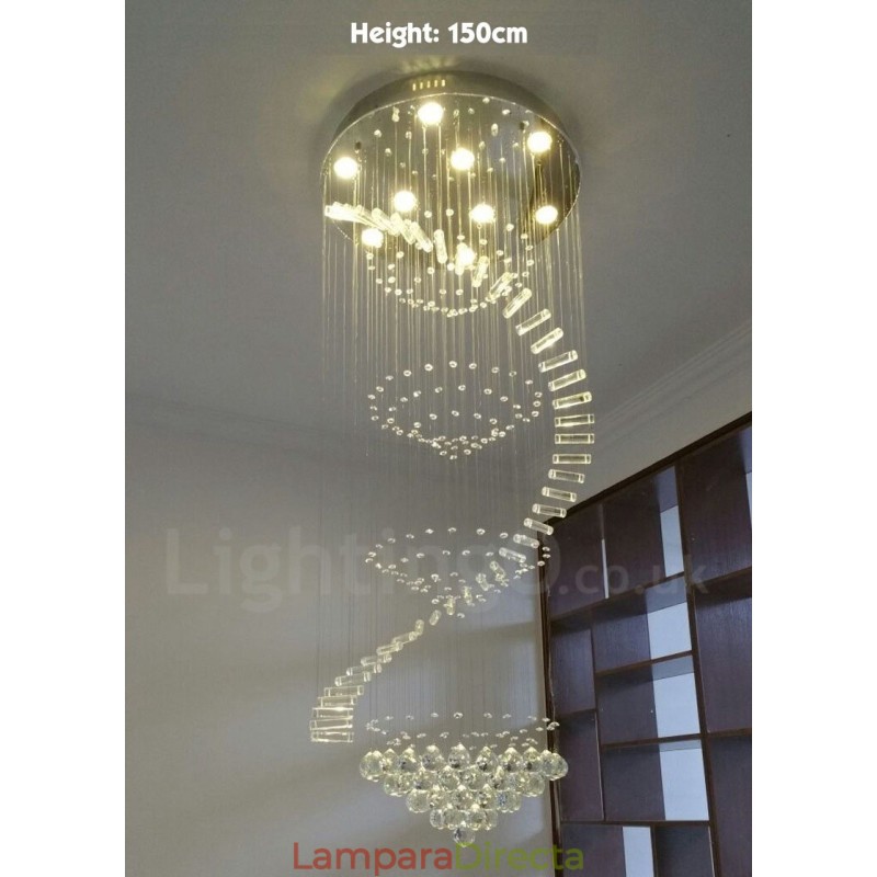 Lámpara colgante de techo de cristal K9 moderna de 9 luces para interiores.