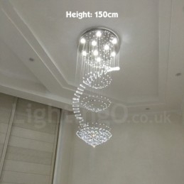Lámpara colgante de techo de cristal K9 moderna de 9 luces para interiores.