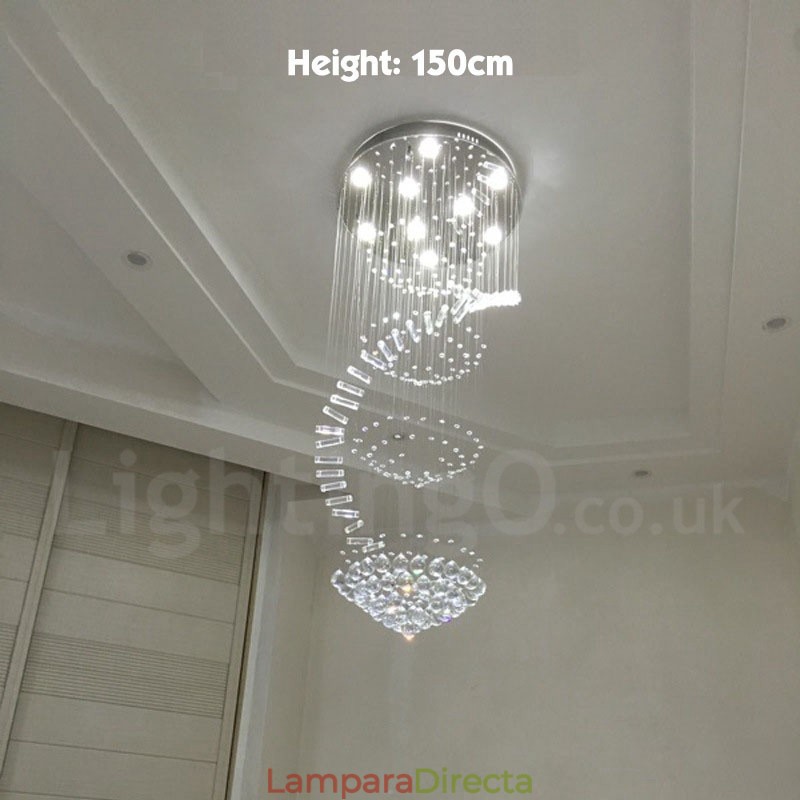 Lámpara colgante de techo de cristal K9 moderna de 9 luces para interiores.