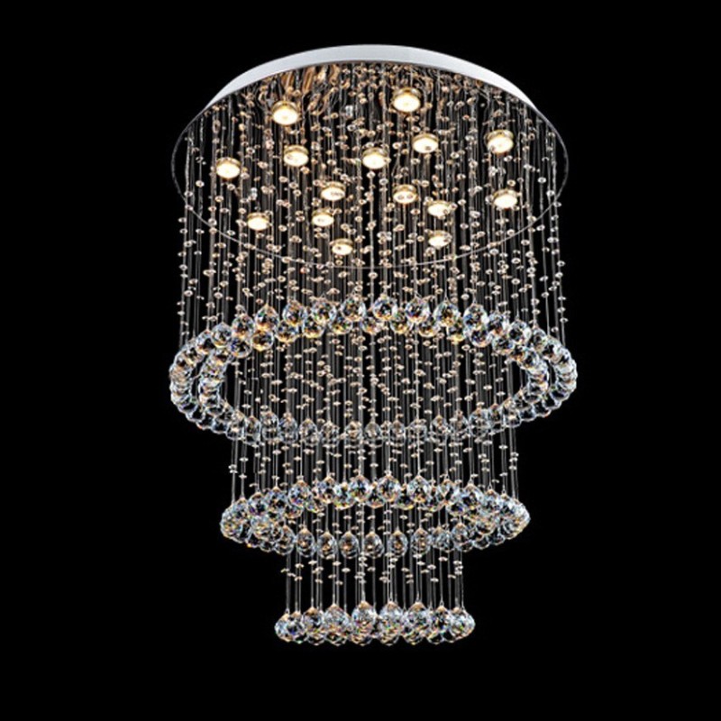 Lámpara colgante de techo de cristal K9 moderna de 15 luces para interiores.