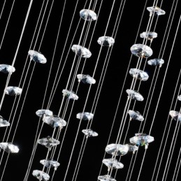 Lámpara colgante de techo de cristal K9 moderna de 15 luces para interiores.