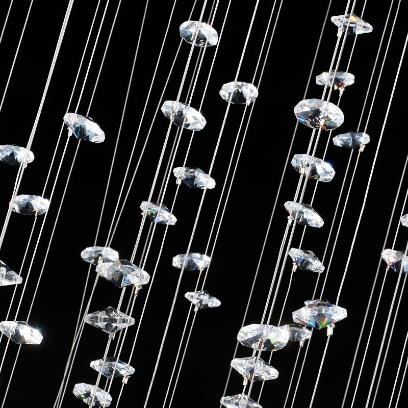 Lámpara colgante de techo de cristal K9 moderna de 15 luces para interiores.