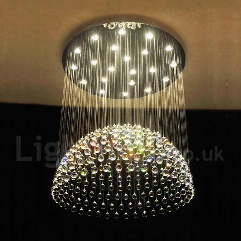 Lámpara colgante de techo de cristal K9 moderna de 21 luces para interiores.