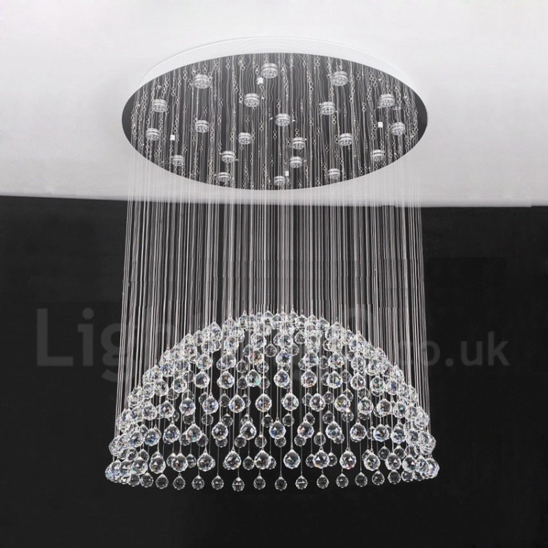 Lámpara colgante de techo de cristal K9 moderna de 21 luces para interiores.