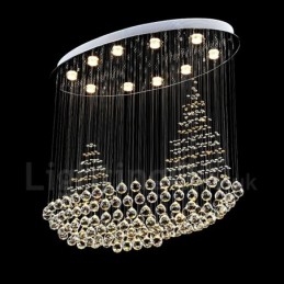 Lámpara colgante de techo de cristal K9 moderna de 10 luces para interiores.
