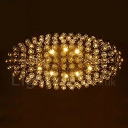 Lámpara colgante de techo de cristal K9 moderna de 10 luces para interiores.
