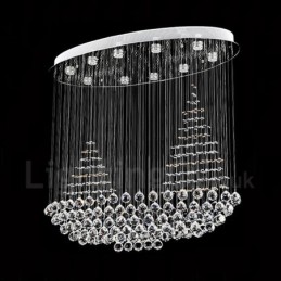 Lámpara colgante de techo de cristal K9 moderna de 10 luces para interiores.