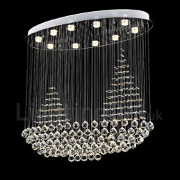 Lámpara colgante de techo de cristal K9 moderna de 10 luces para interiores.