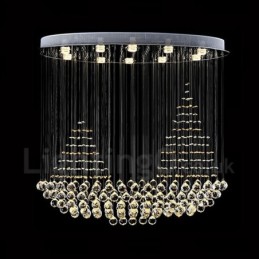 Lámpara colgante de techo de cristal K9 moderna de 10 luces para interiores.