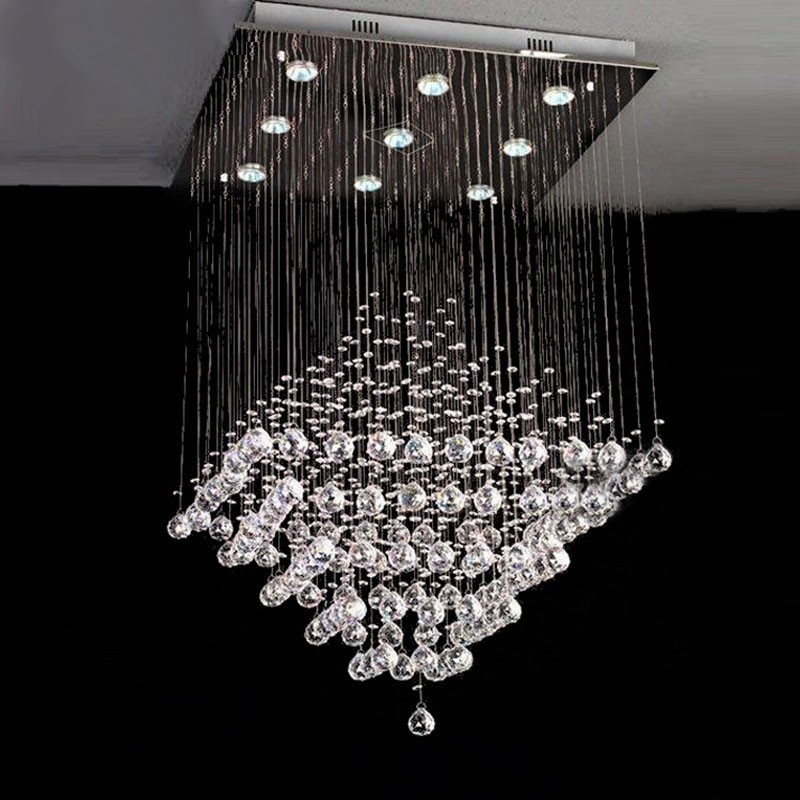 Lámpara colgante de techo de cristal K9 moderna de 9 luces para interiores.