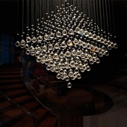 Lámpara colgante de techo de cristal K9 moderna de 9 luces para interiores.
