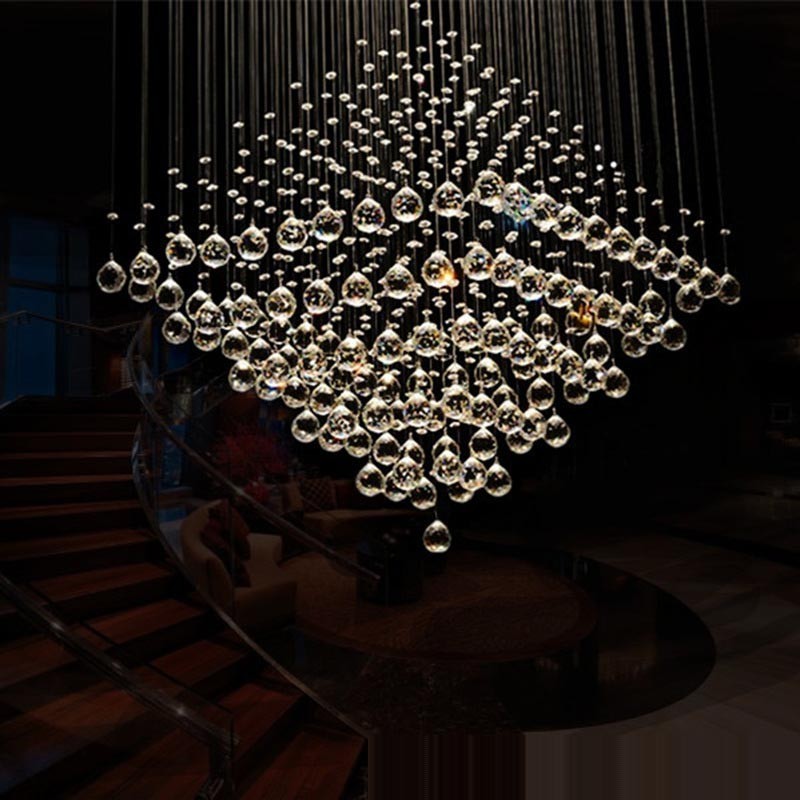 Lámpara colgante de techo de cristal K9 moderna de 9 luces para interiores.