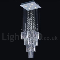 Lámpara colgante de techo de cristal K9 moderna de 5 luces para interiores.