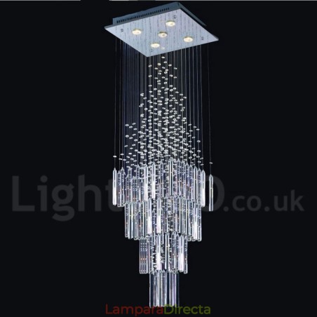 Lámpara colgante de techo de cristal K9 moderna de 5 luces para interiores. Lámpara colgante de techo de cristal K9 moderna de 5 luces para interiores.