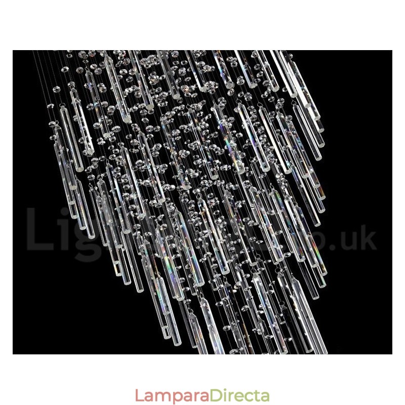 Lámpara colgante de techo de cristal K9 moderna de 5 luces para interiores.