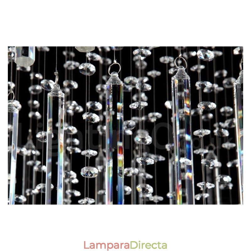 Lámpara colgante de techo de cristal K9 moderna de 5 luces para interiores.