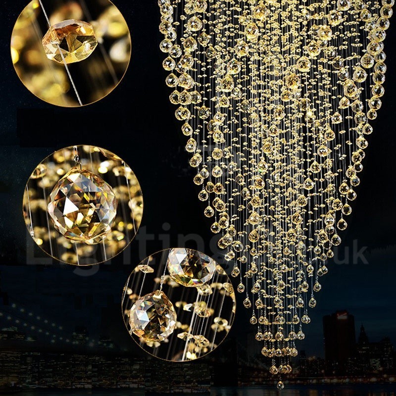 Lámpara colgante de techo de cristal K9 moderna de 15 luces para interiores.