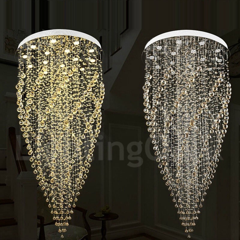 Lámpara colgante de techo de cristal K9 moderna de 15 luces para interiores.