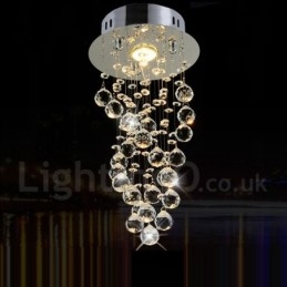 Lámpara colgante de techo de cristal K9 moderna de 1 luz para interiores, lámparas de araña, accesorios de iluminación