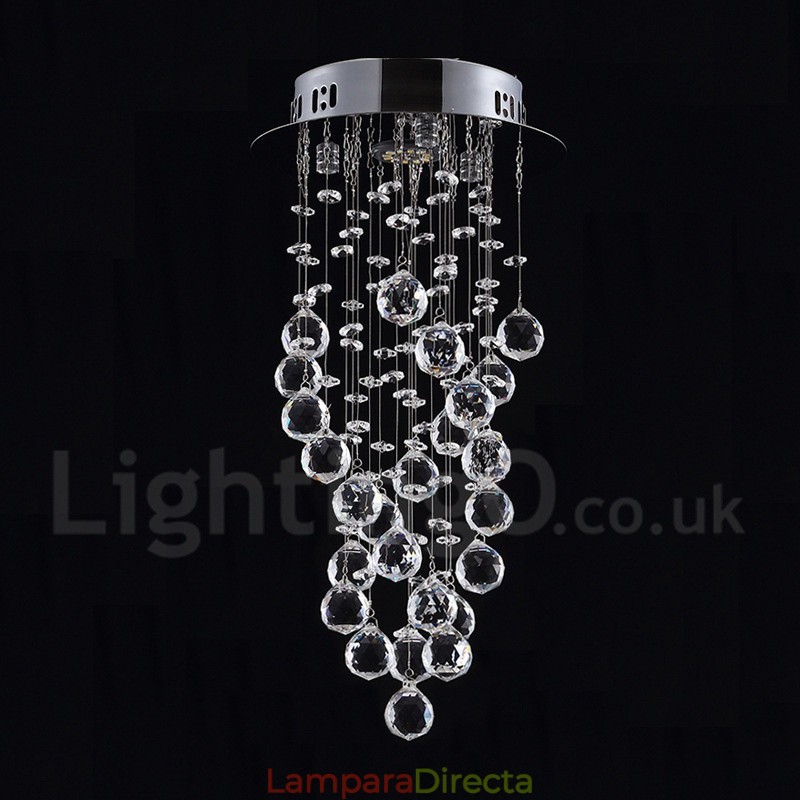 Lámpara colgante de techo de cristal K9 moderna de 1 luz para interiores, lámparas de araña, accesorios de iluminación