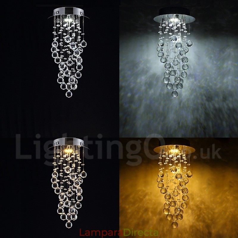 Lámpara colgante de techo de cristal K9 moderna de 1 luz para interiores, lámparas de araña, accesorios de iluminación