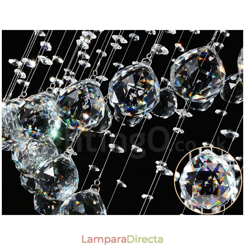 Lámpara colgante de techo de cristal K9 moderna de 1 luz para interiores, lámparas de araña, accesorios de iluminación