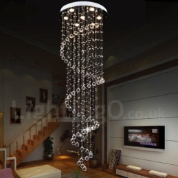 Lámpara colgante de techo de cristal K9 moderna de 7 luces para interiores.