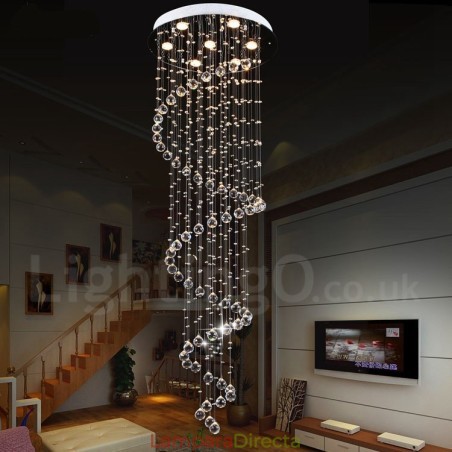 Lámpara colgante de techo de cristal K9 moderna de 7 luces para interiores. Lámpara colgante de techo de cristal K9 moderna de 7 luces para interiores.