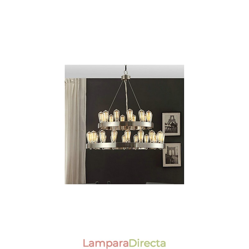 Lámpara de araña vintage de metal cromado estilo mini