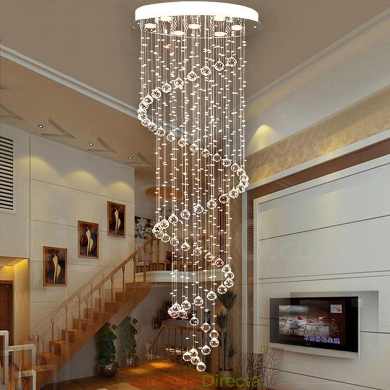 Lámpara colgante de techo de cristal K9 moderna de 7 luces para interiores.