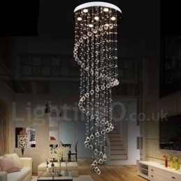 Lámpara colgante de techo de cristal K9 moderna de 7 luces para interiores.