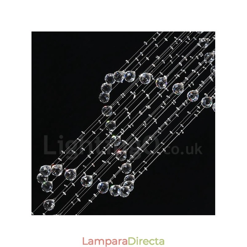 Lámpara colgante de techo de cristal K9 moderna de 7 luces para interiores.