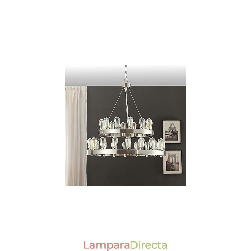 Lámpara de araña vintage de metal cromado estilo mini