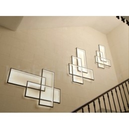 Lámpara de techo moderna y contemporánea de aluminio con pintura, lámpara de pared empotrada con regulador de intensidad remoto para sala de estar y dormitorio.