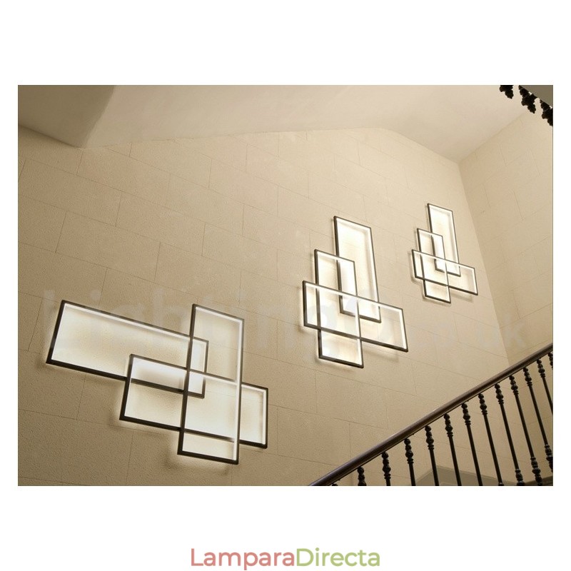 Lámpara de techo moderna y contemporánea de aluminio con pintura, lámpara de pared empotrada con regulador de intensidad remoto para sala de estar y dormitorio.